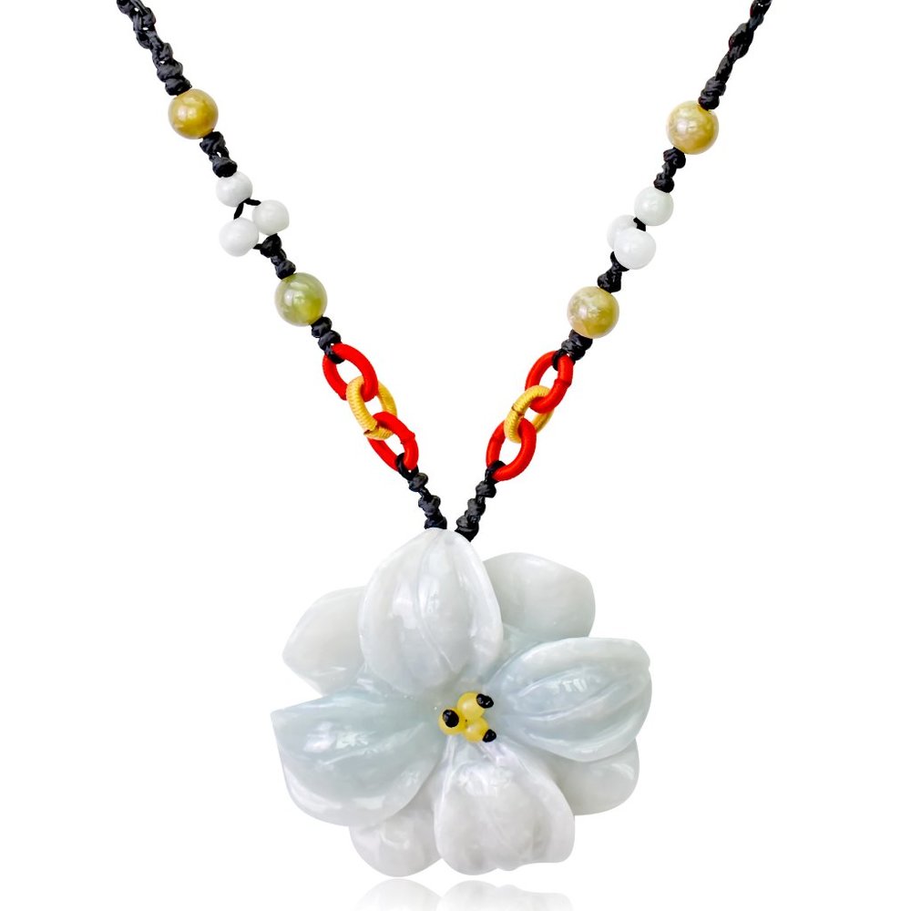 Dogwood Flower Jade Necklace Pendant